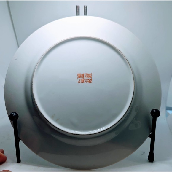 Antique Vintage Chinese Porcelain Plate Bird Peacock Hand Painted Early 1900s - Picture 3 of 5